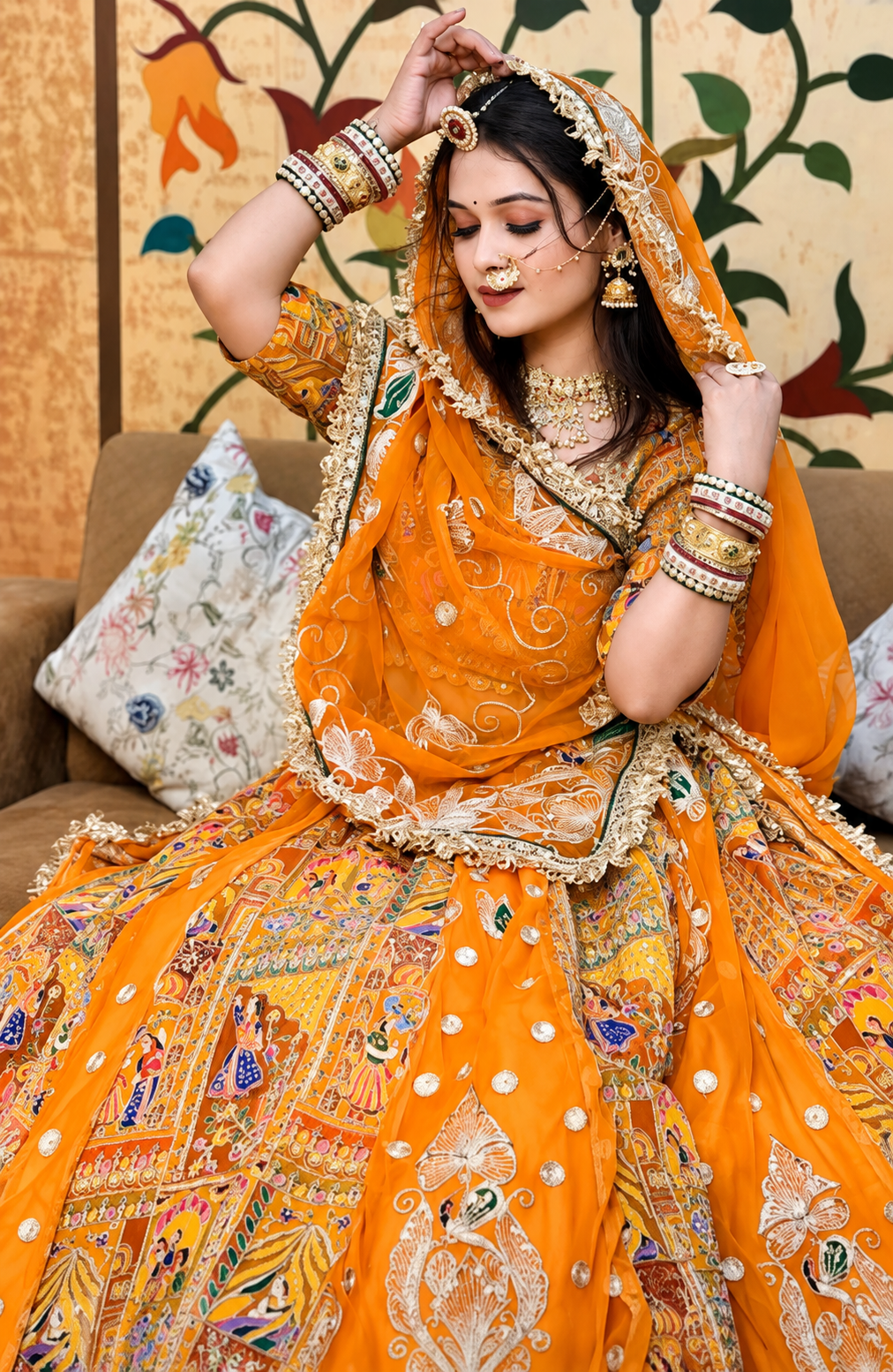 Organza Floral Gharara Set