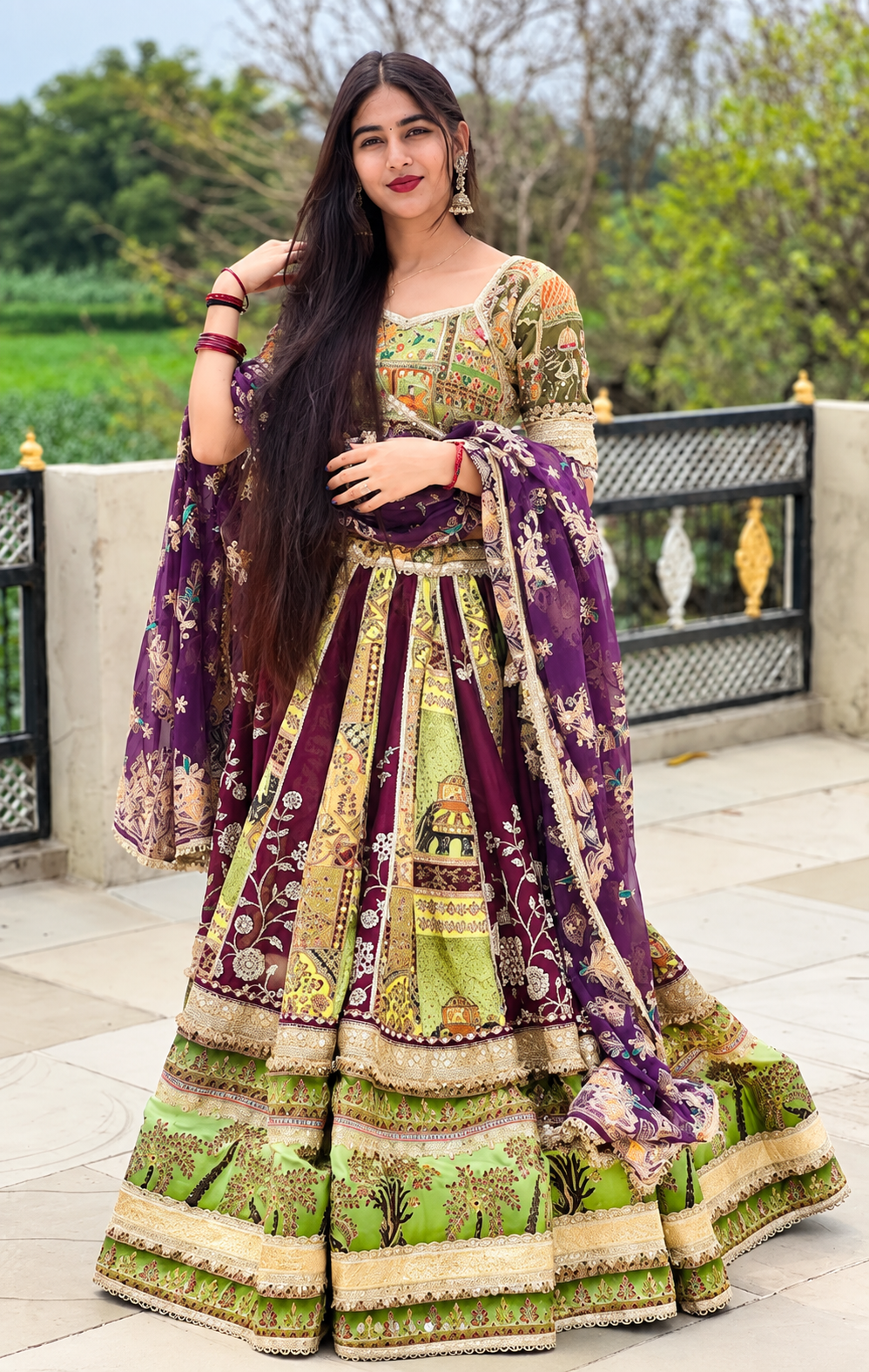 Mirror Work Silk Kurta
