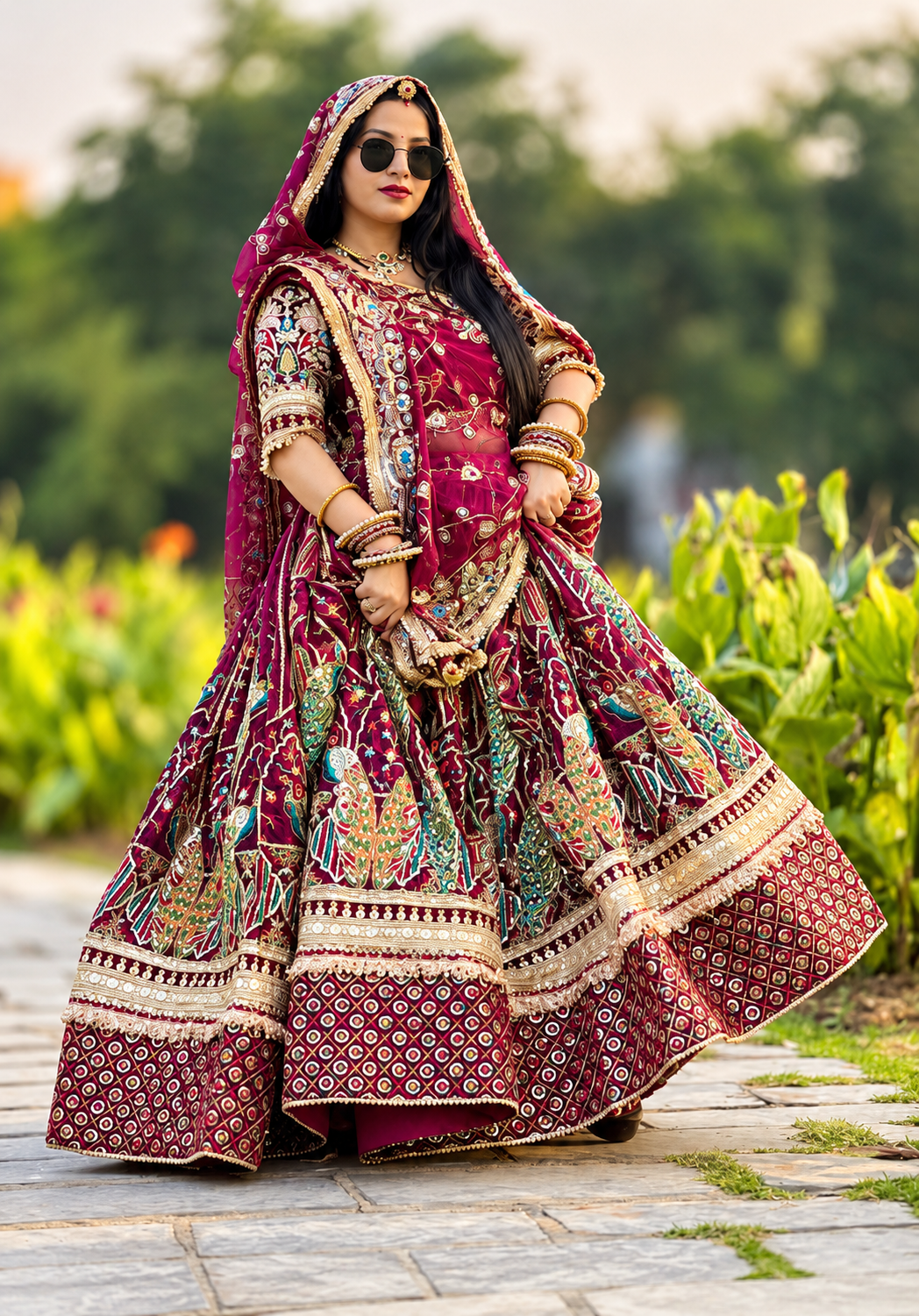 Traditional Bandhej Poshak