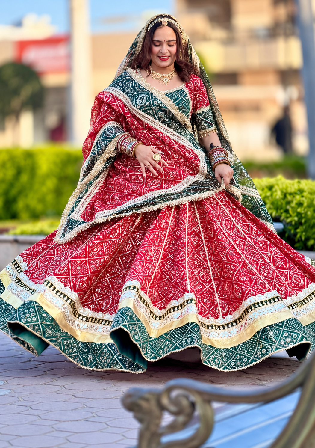 Raw Silk Zardozi Lehenga